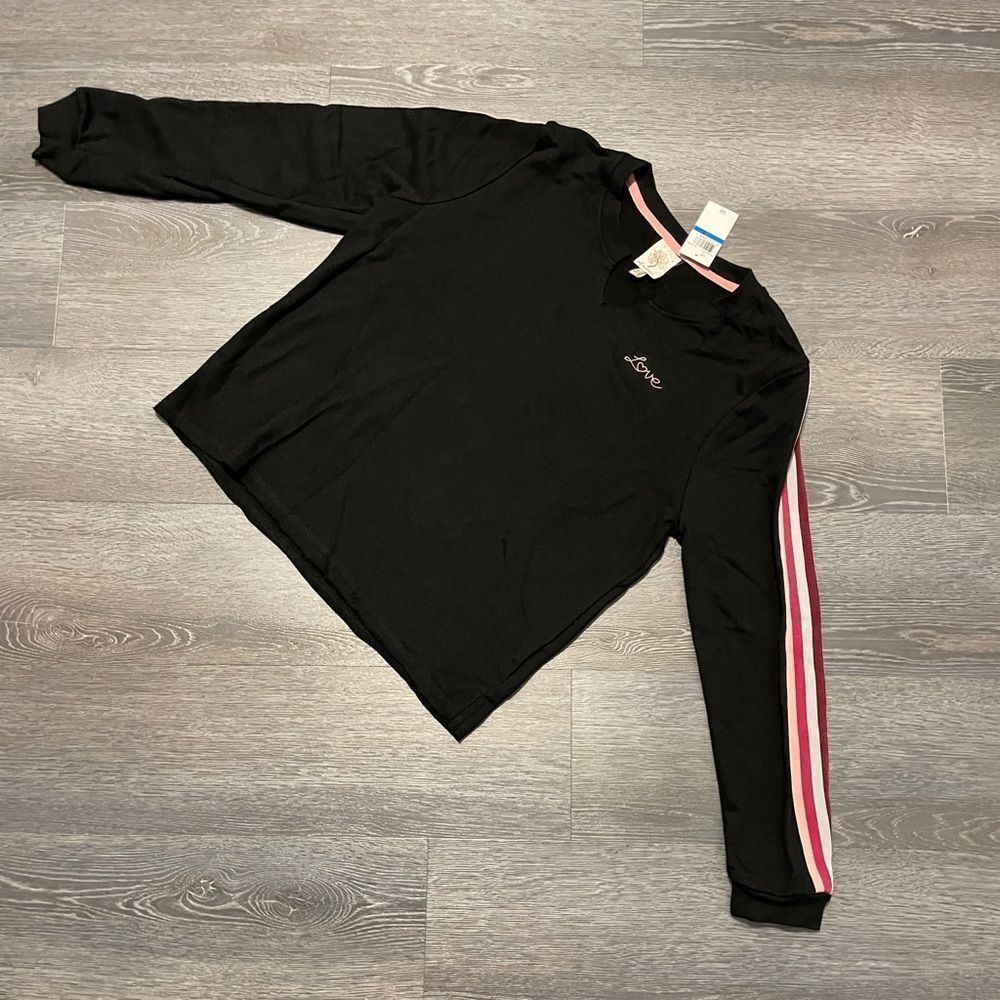 Self Esteem Love Arm Stripe XL Black light sweatshirt Cotton Blend NWT